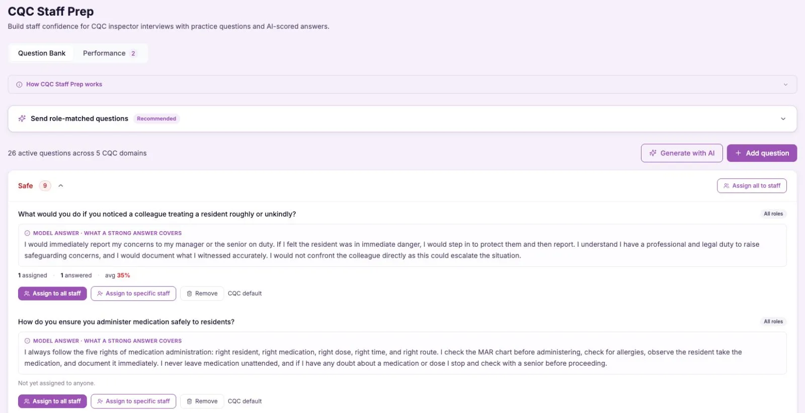 An image of CareStream showing how we generate our CQC questions